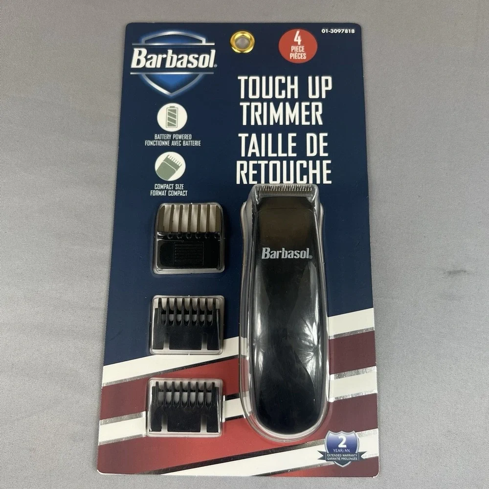 Barbasol Touch Up Beard Hair Trimmer w/ 3 Guide Combs Compact Electric New